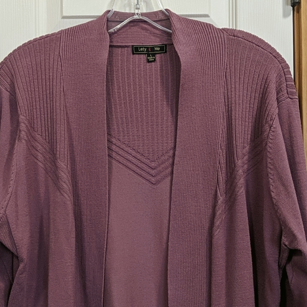 Mauve long cardigan